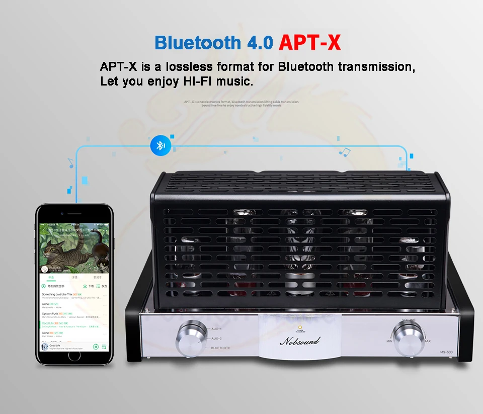 Nobsound MS-50D ламповый усилитель Hi-Fi AMP 2,1 Усилитель каналов вакуумный ламповый усилитель Bluetooth усилитель и USB MS-10D 30D Модернизированный