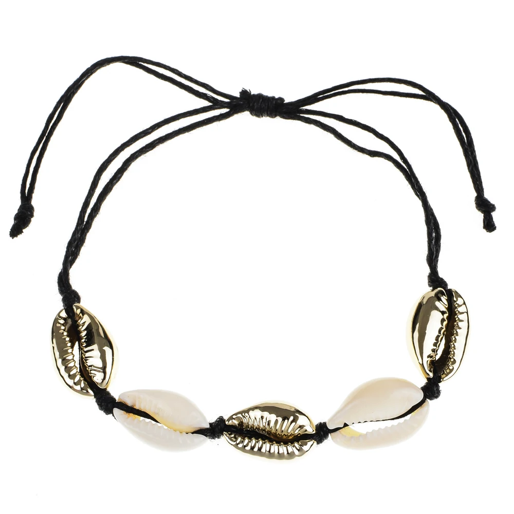 New Shell Charm Bracelets Bangles For Women Men Braided Adjustable Rope Chain Beach Seashell Friendship Bracelet Fashion Jewelry | Украшения