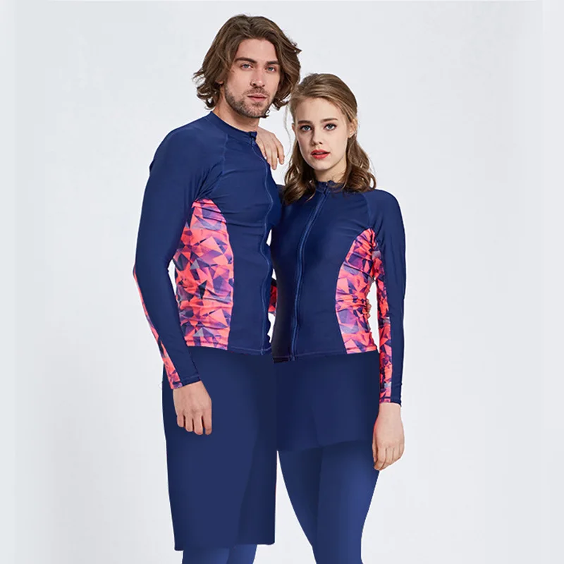 Женский черный купальник-танкини с длинным рукавом и молнией | Спорт развлечения