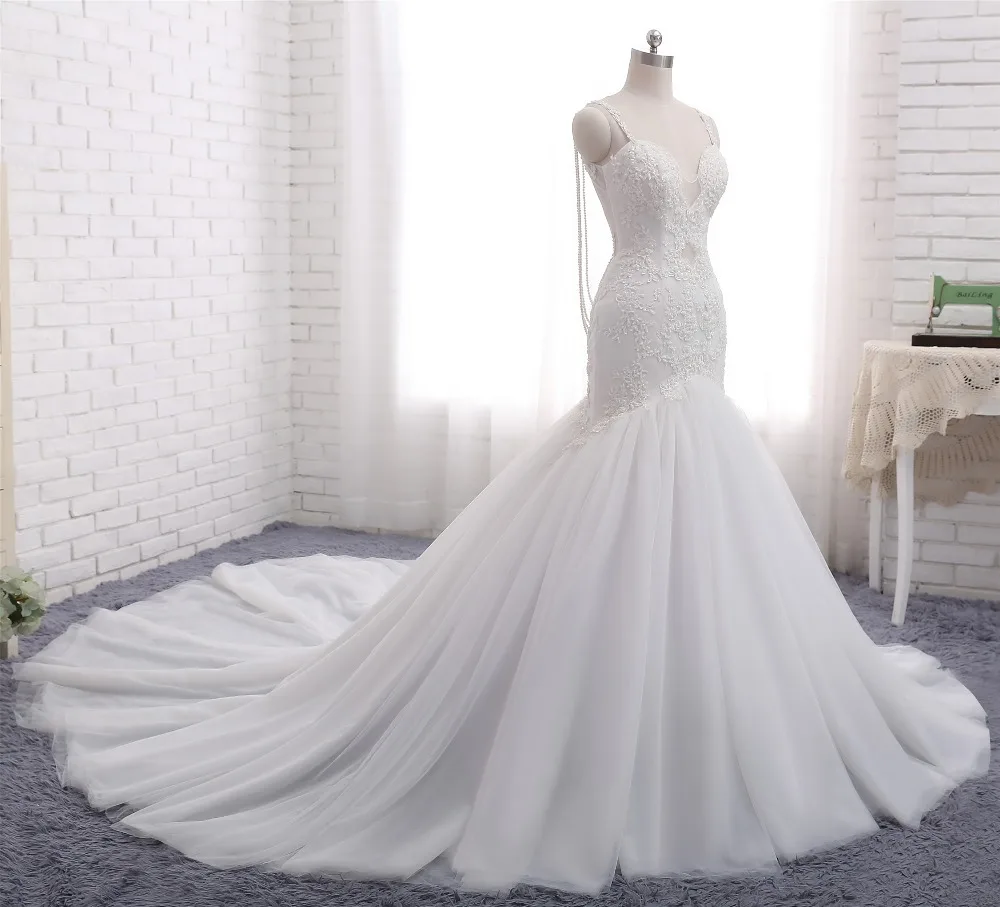 Свадебное платье Vestido De Noiva реальные фотографии Свадебные платья Русалка