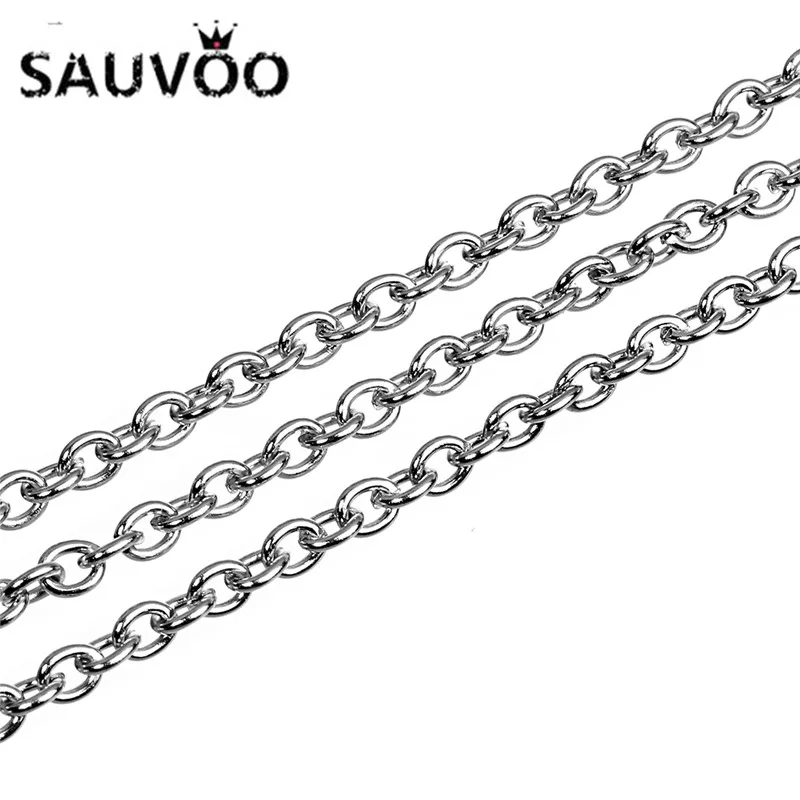 SAUVOO 10 Ярд/лот нержавеющая сталь O форма крест цепь золото розовое золото цвет оптом звено цепи для DIY ювелирных изделий Поставщик