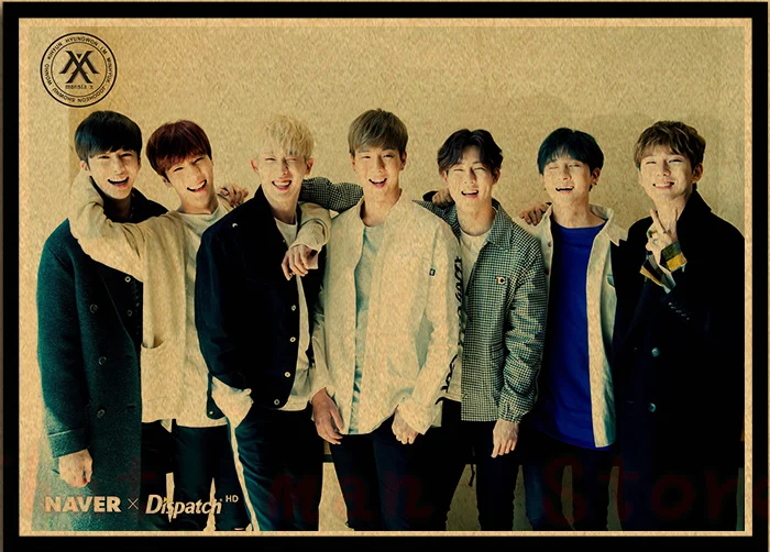 Постеры Monsta X настенные Стикеры принты из крафт бумаги украшение для дома высокой