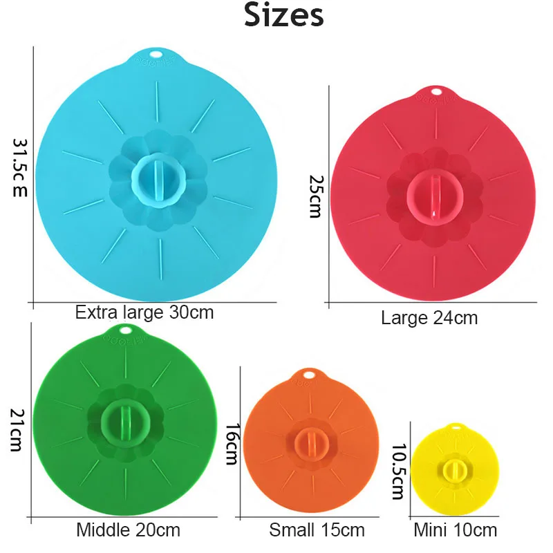 5 в 1 мульти размеры пищевой силиконовый герметик горшок крышка для хранения еды