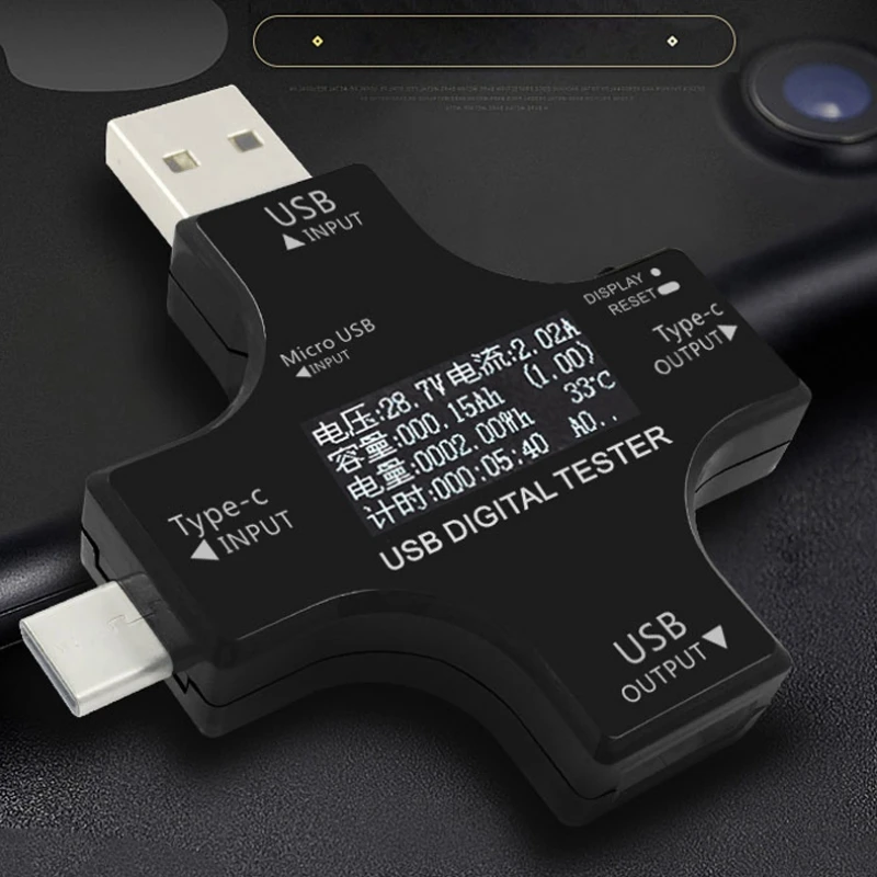 Тестер USB type-C pd цифровой вольтметр постоянного тока амперимор измеритель тока Амперметр детектор зарядное устройство индикатор