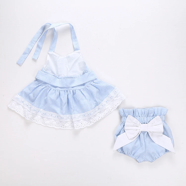 Комплект из 2 предметов платье с бантом для новорожденных девочек 2017 г. летняя