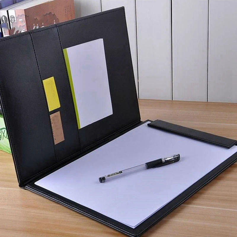Pu Leather A4 Writing Clipboard Business Notepad Clip Boards Meeting Conference Document Organizer File Folders Paper Resume S | Канцтовары