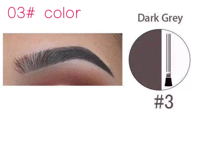 03-dark grey Для женщин Водонепроницаемый татуировки карандаш для бровей Microblading бровей Тату Pen 4 головки карандаш для бровей Pen Для женщин Макияж - Цвет: 03-dark grey