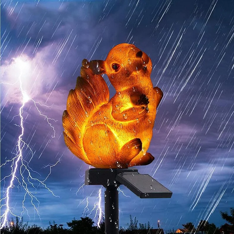2019 Squirrel Solar Light With LED Garden Lawn Outdoor Waterproof Resin Animal Lamps For Home Dropship | Освещение