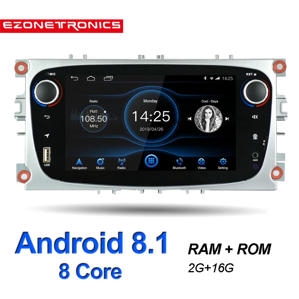 MD-ZPFCS7-2G16-V Android 8,1 для Ford Focus Mondeo Galaxy S-max автомобильный Стерео Авторадио 2 ГБ DDR3 Восьмиядерный 7 экран сенсорный gps Bluetooth головное устройство Wi-Fi - Цвет: MD-ZPFCS7-2G16-V