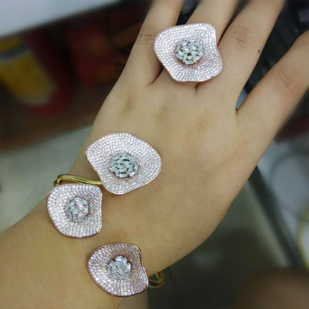 GODKI роскошный большой Нежный Роскошный Gemoetric цветок в форме листа лотоса