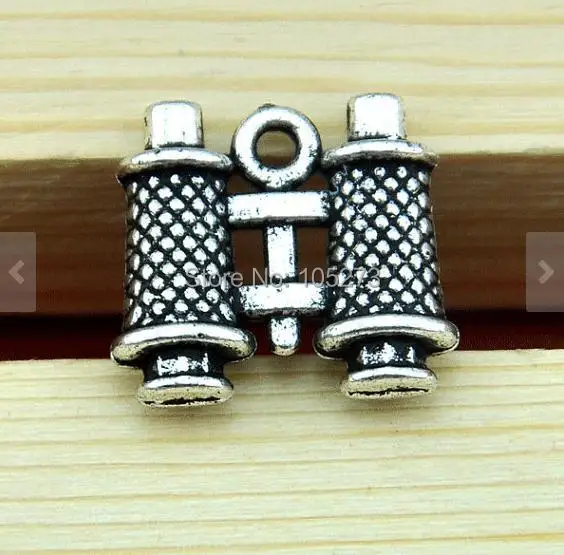 Бинокли Подвески 12 шт. античное серебро тяжелый телескоп Очаровательная