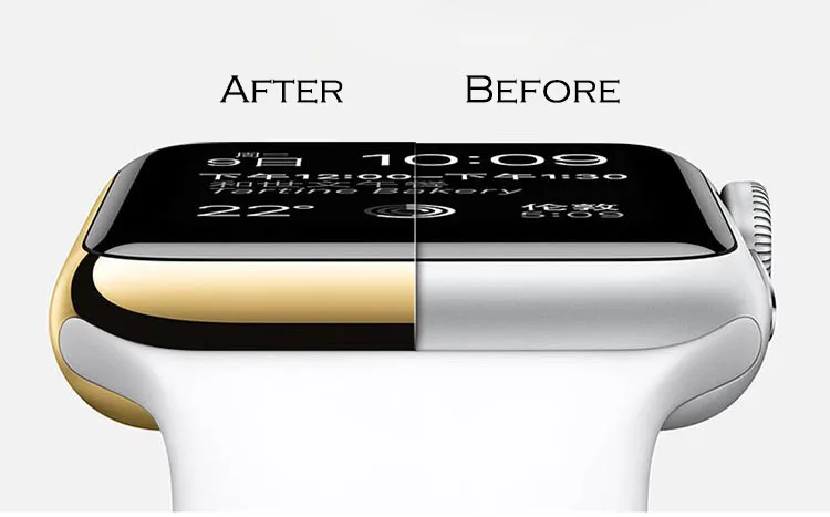 Модный металл гальванических чехол для apple watch полный обложка я часы укрытие