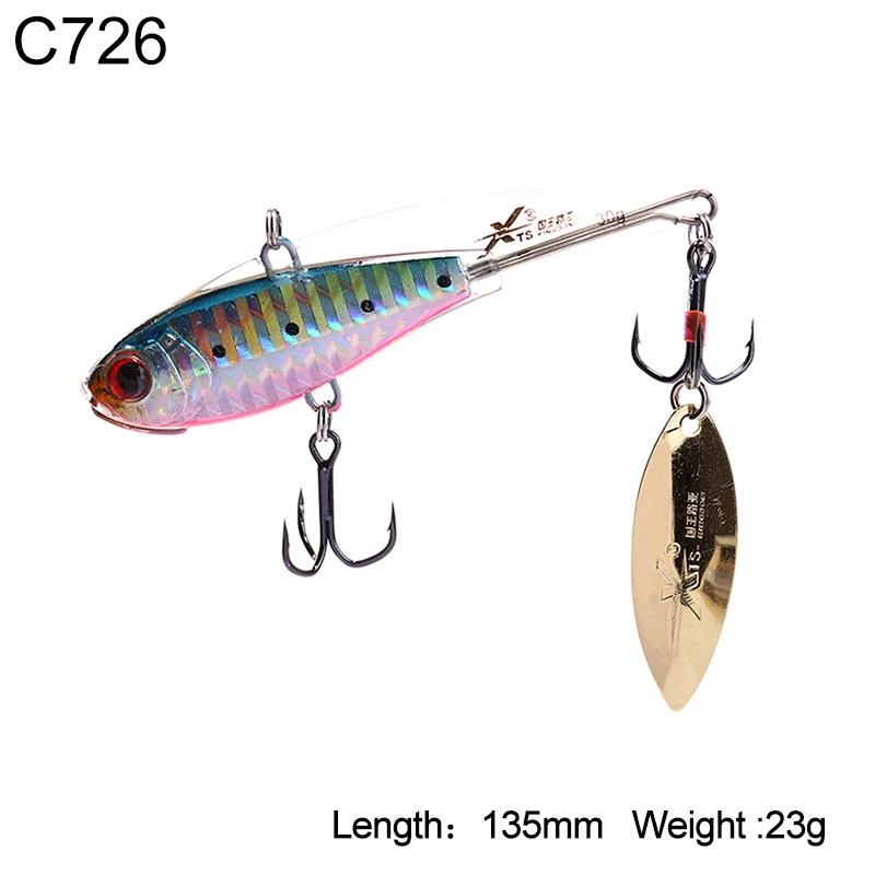135mm 23g C726 Kingdom Fishing, жесткая свинцовая приманка, 5 размеров, Тонущая, VIB, воблеры, мягкий корпус, дизайн с спиннингом, приманка, модель 3520B - Цвет: 135mm 23g C726