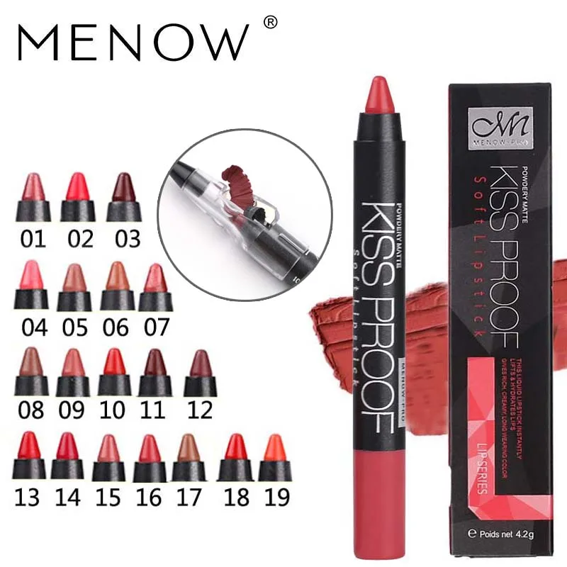Menow 19 Цвета поцелуй доказательство Sexy Водонепроницаемый прочного Средства ухода