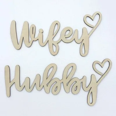 hubby wifey 15*30 см Деревянный свадебный стул знаки лучше вместе Hubby Wifey свадебное украшение для стульев знак страны свадебные украшения - Цвет: hubby wifey