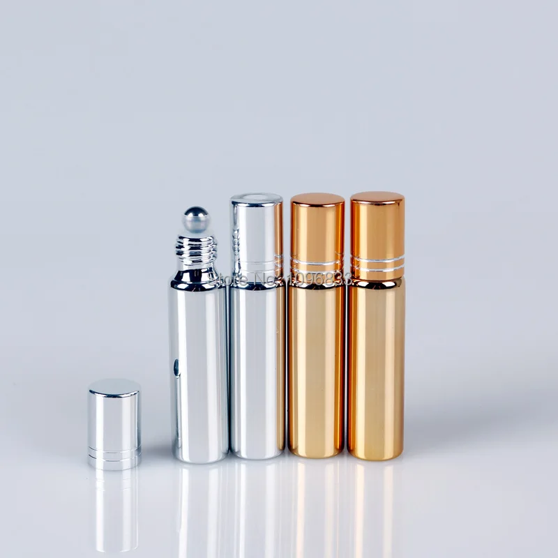 10 мл серебряное золото УФ стеклянная бутылка с роликом стальной шарик рулон на