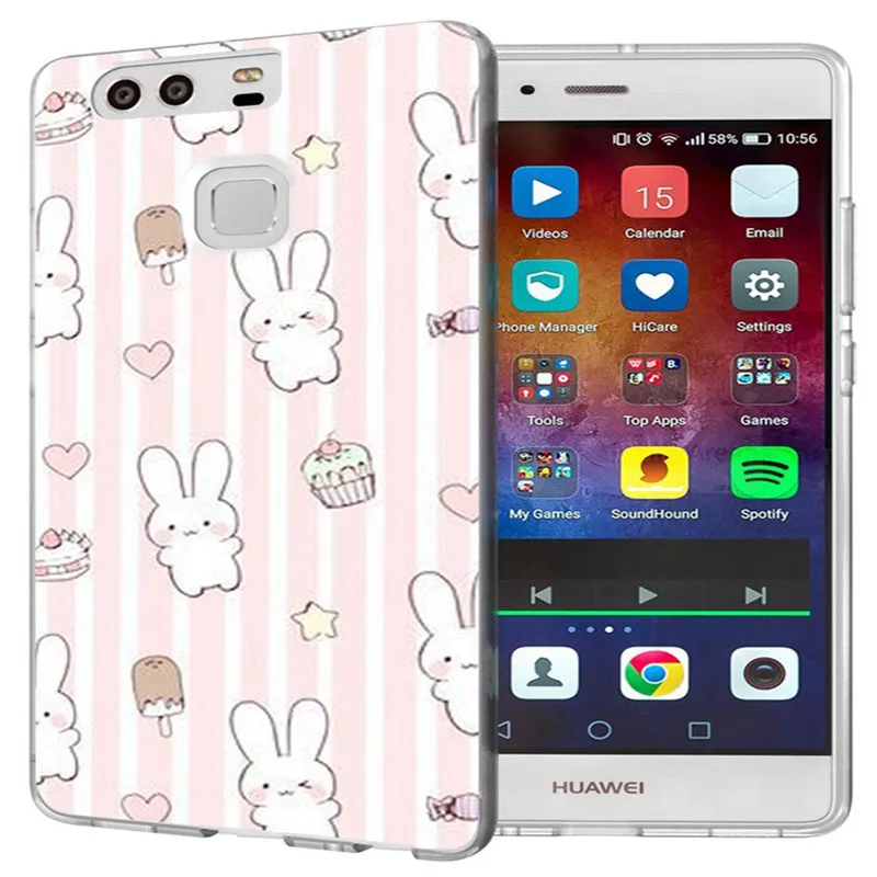 TPU чехол для Huawei P10 Lite P9Lite P8 2016 2017 Y5 II 2 Y5ii/Y6ii цветной мягкий с кроликом Fundas A194 |