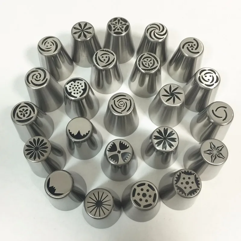 

23Pcs Russian Piping Tips Stainless Steel Flower Icing Cream Nozzles Pastry Cake Decorating Nozzles Cupcake Decoration Tools