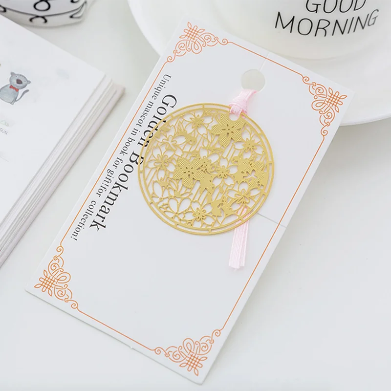 B 2 шт./лот Творческий вишня в цвету закладки для книг Kawaii с классными клепками в виде металлическая Закладка для книги для подарки для учителей милые канцелярские принадлежности - Цвет: B