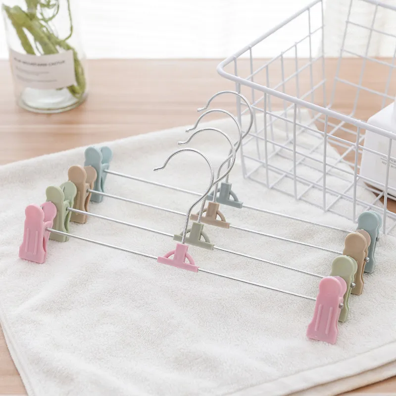 1 шт. противоскользящая вешалка для брюк регулируемая выдвижная одежды зажим