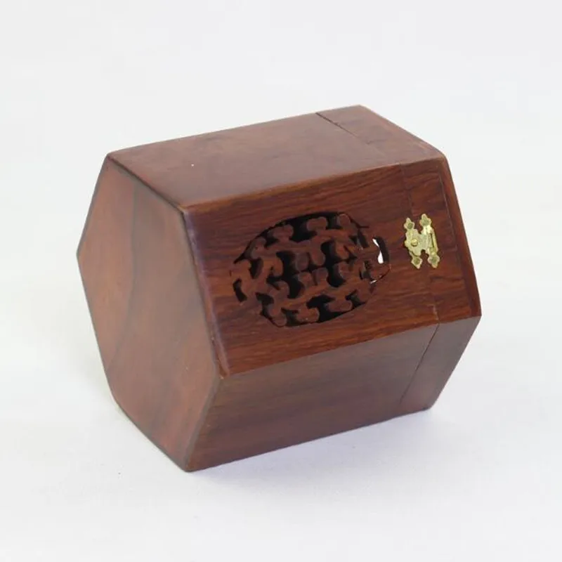 

Vietnamese flower pear hollow roll paper tube Tissue box Rosewood Book box