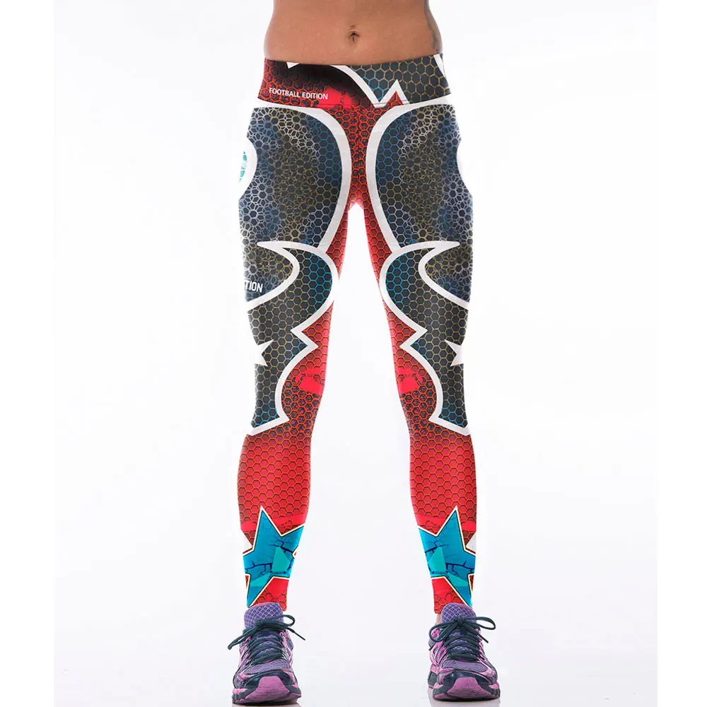 Новые Женщины Спортивные Фитнес Леггинсы Американского Футбола НФЛ Патриоты