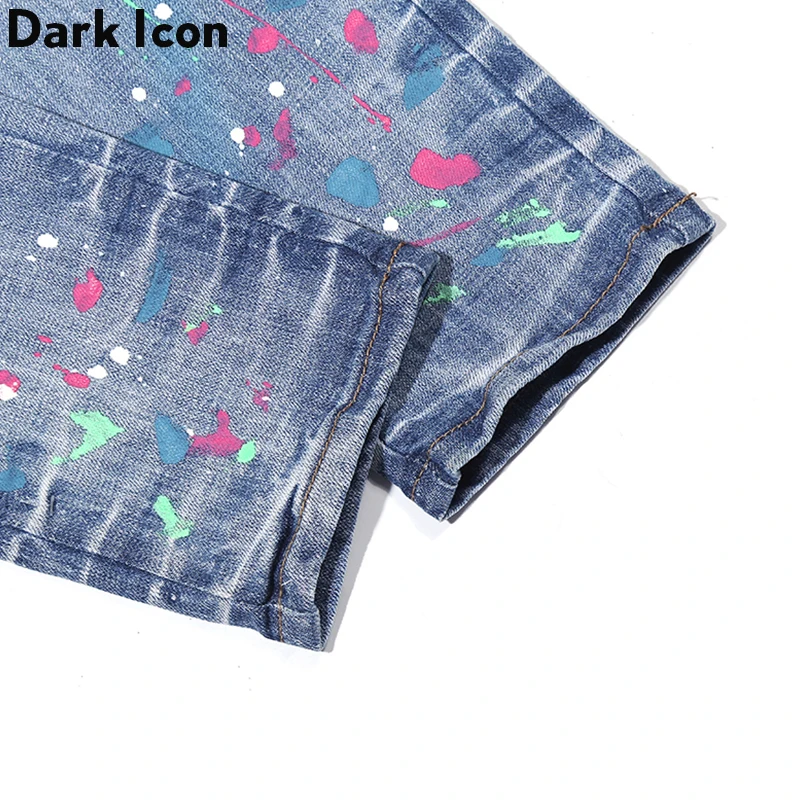 Джинсы карандаш Dark Icon мужские рваные брюки модные из денима с цветной