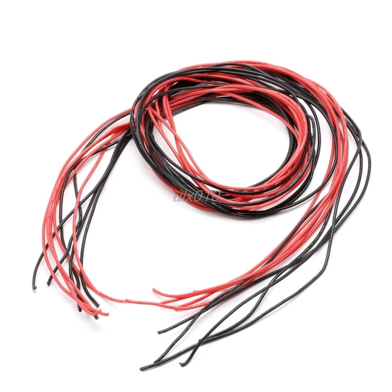 Гибкий медный кабель 10AWG 12AWG 14AWG 16AWG 22AWG 24AWG 26AWG 5 м Калибр многожильный силиконовый