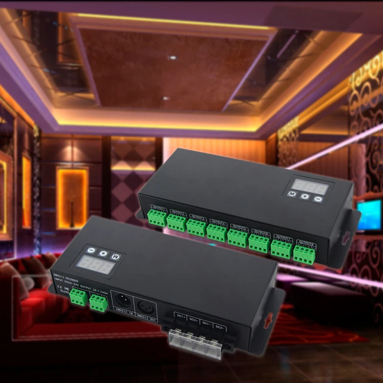 BC 824 DC5V 24V DMX512/1990 декодер сигналов драйвер 24 пути channle 3A * 24CH DMX512 светодиодный RGB