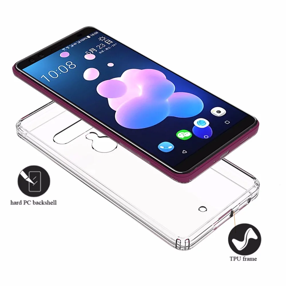 Противоударный чехол для HTC U12 Plus U 12 прозрачный зеркальный 6 0 дюйма | Мобильные