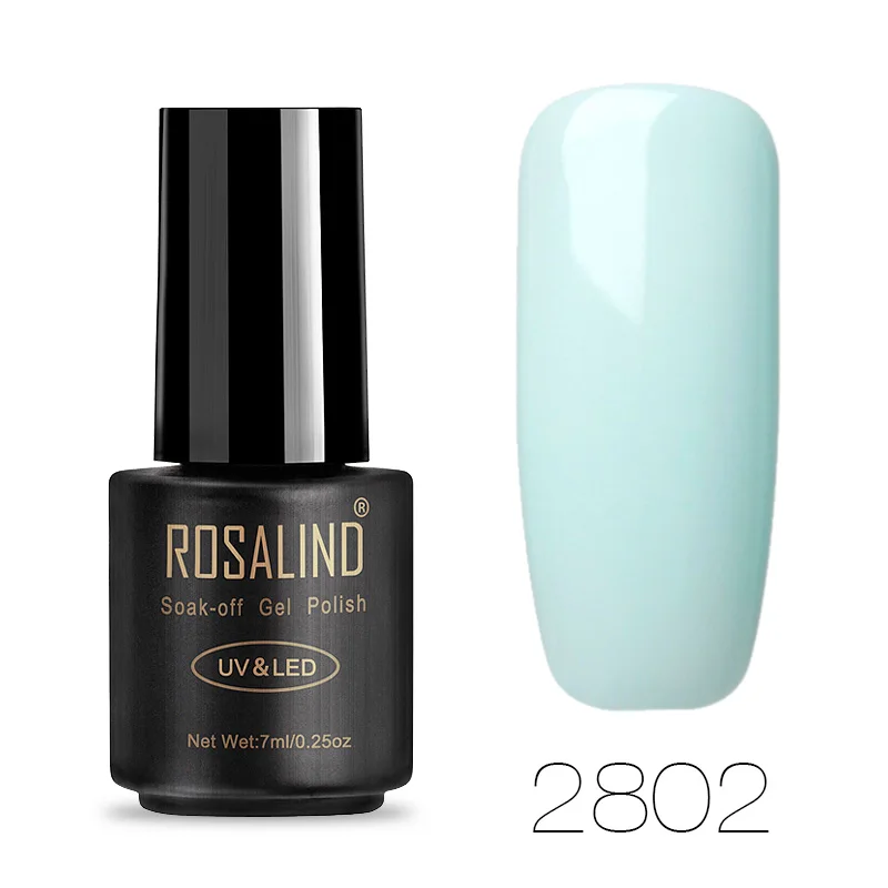 2802 Гель-лак ROSALIND 1 S, 7 мл, зеленая серия, Полупостоянный Гель-лак для ногтей, УФ-лампа и светодиодный Гель-лак для ногтей - Цвет: 2802