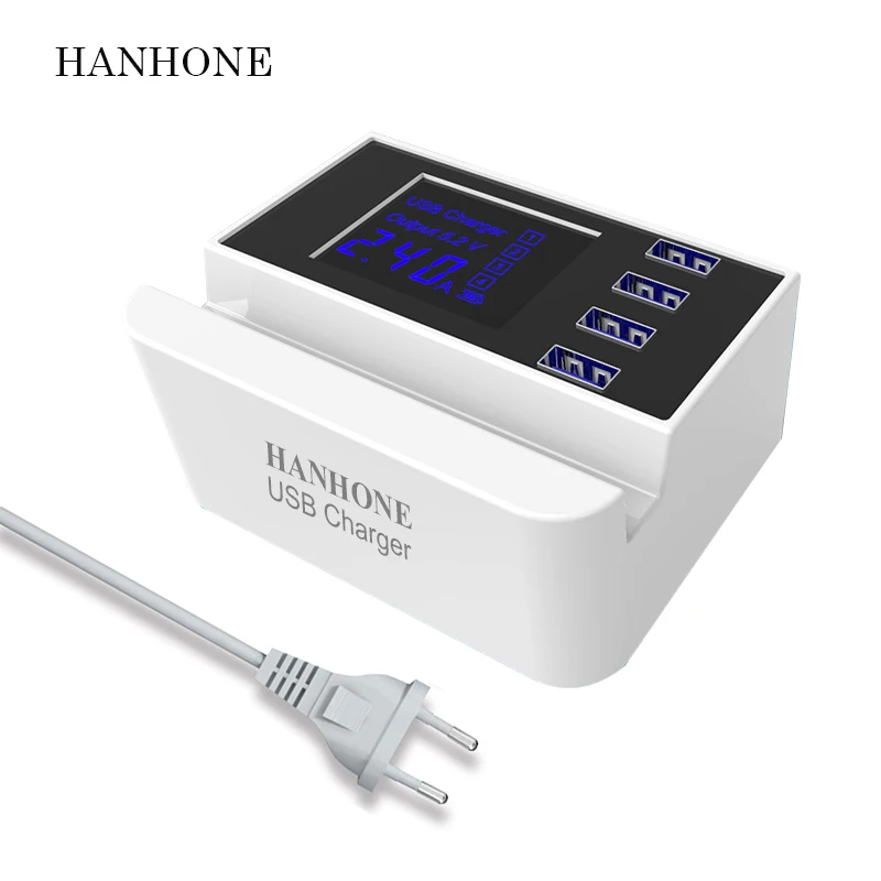 Зарядный адаптер питания с 4 USB портами настольный Bluetooth динамик зарядное