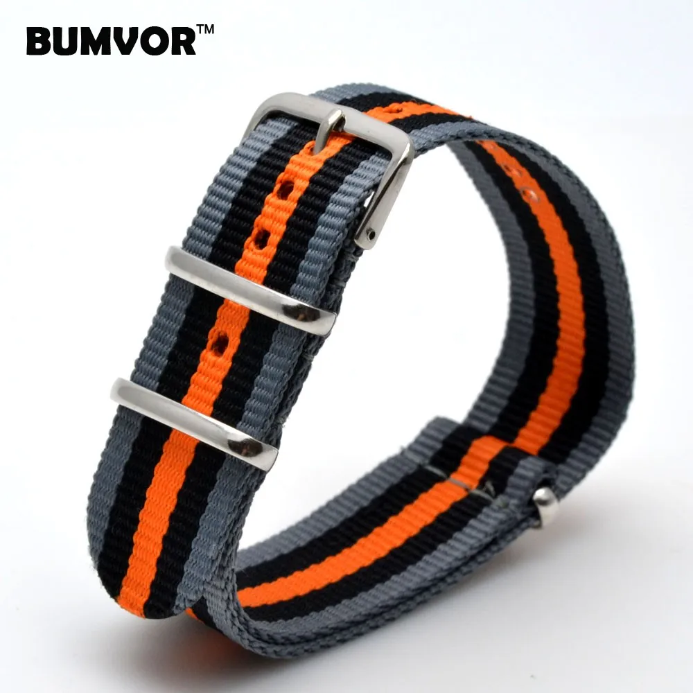 Нейлоновые часы Nato тканые тканевые Ремешки для наручных часов 22 мм серого