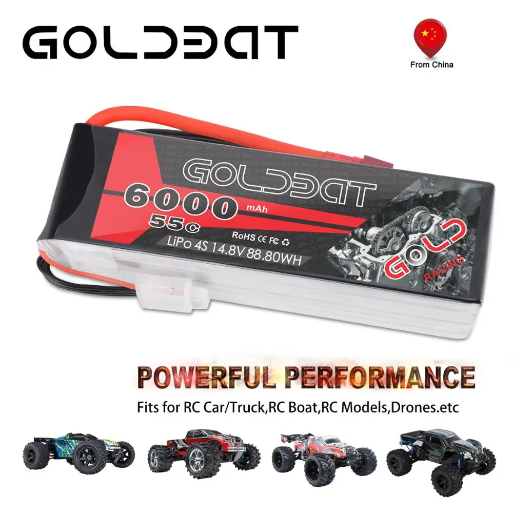 2 единицы GOLDBAT 6000mAh lipo батарея 4S RC автомобиль 55C LiPo 14 8 v с T XT60 Разъем для грузовик Heli
