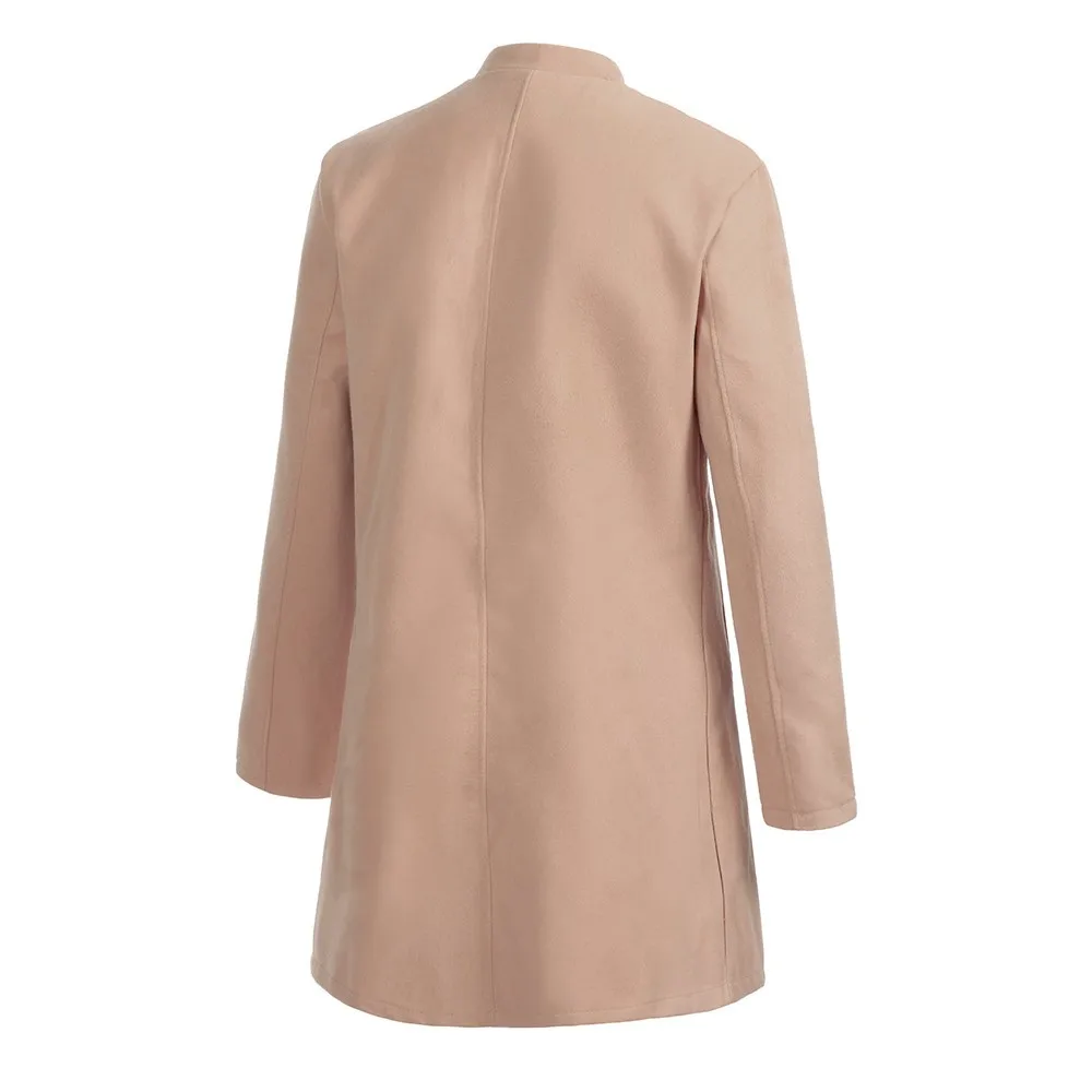 Мужской тепло зимой Slim Fit длинное однотонное Цвет бизнес шерстяное пальто/Мужская Высокая-класс Чистый цвет Куртки большого размера