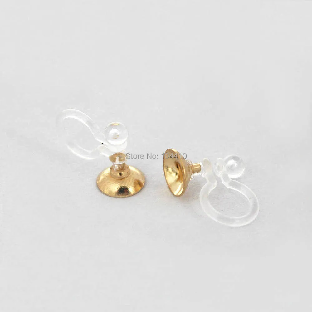 Серьги Клипсы из нержавеющей стали 6 мм круглые жемчужные основы| |