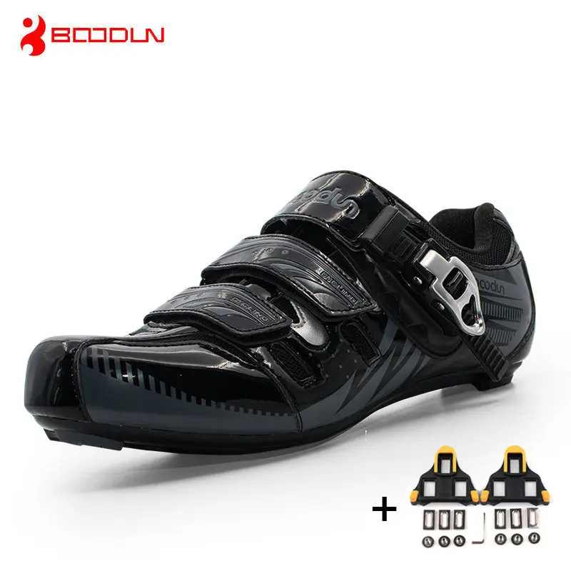 black with cleats Кроссовки для езды на велосипеде, Шоссейная обувь, дышащая, износостойкая, для езды, Атлетическая, для гонок, самоблокирующаяся, велосипедная обувь, Zapatillas Ciclismo - Цвет: black with cleats