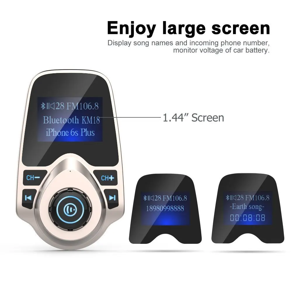 Nulaxy Автомобильный MP3 плеер FM передатчик Bluetooth гарнитуры car Kit модулятор для iPhone 8 с