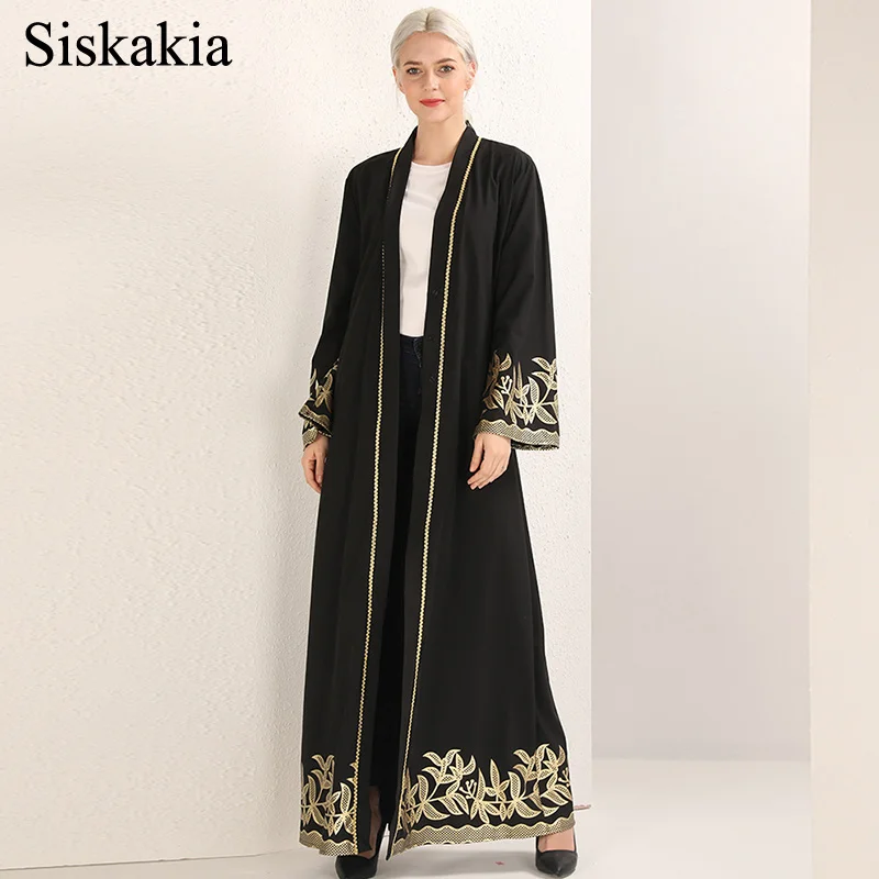 Siskakia 2019 элегантный кардиган с цветочным рисунком халат абайя для женщин Ближнего