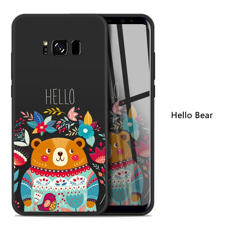 Hello Bear ASINA милый мультяшный чехол для samsung Galaxy S8 Galaxy a50 чехол 3D рельефный мягкий силиконовый бампер для samsung Galaxy S10 S9 a30 - Цвет: Hello Bear