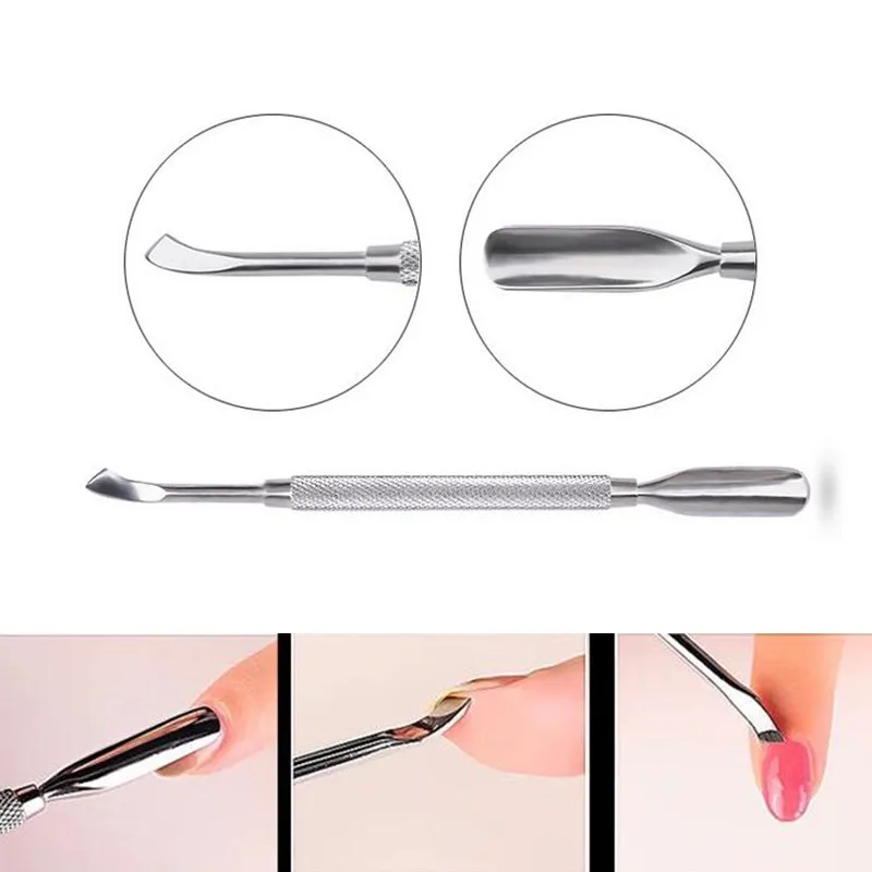 Новый профессиональный скребок для кутикулы двухсторонний металлический