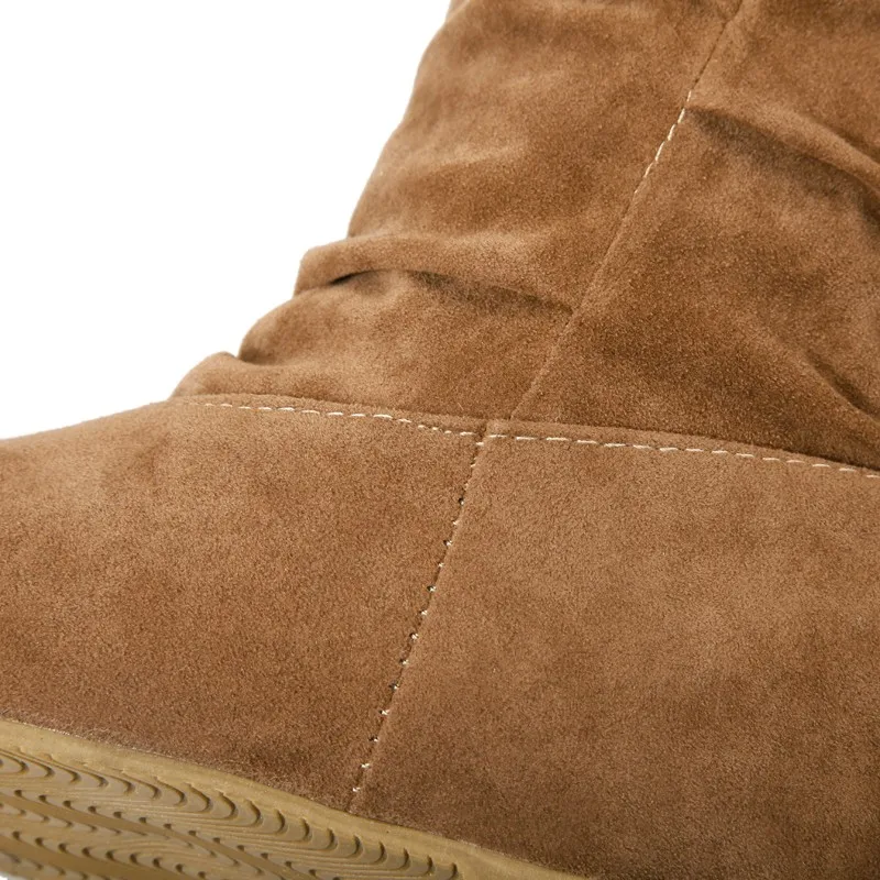 Новинка 2018 модные женские сапоги до колена на плоской подошве из нубука