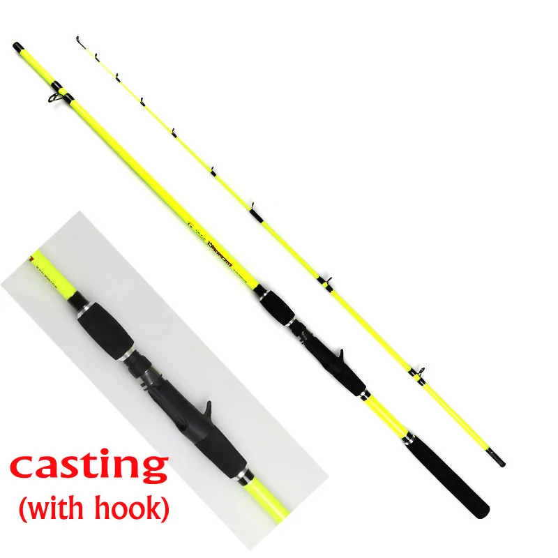 Clear carbon squid bait casting fishing rod 1.6m 1.8m boat rock spinning rod ultralight hard travel stick bass carp pike pesca pole - Color: Clear