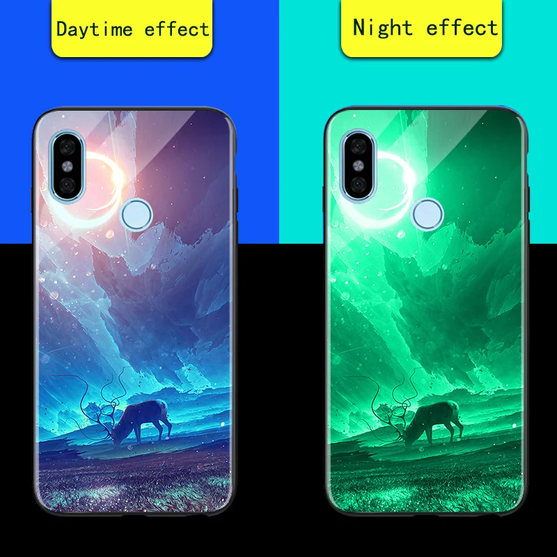 Роскошный чехол в виде светящегося стекла для Xiao mi Red mi 5 Plus 5,9" 5A 6A S2 Блестящий светящийся чехол с изображением звездного неба для Red mi 6 Pro mi A2 Lite - Цвет: Lulin Comet