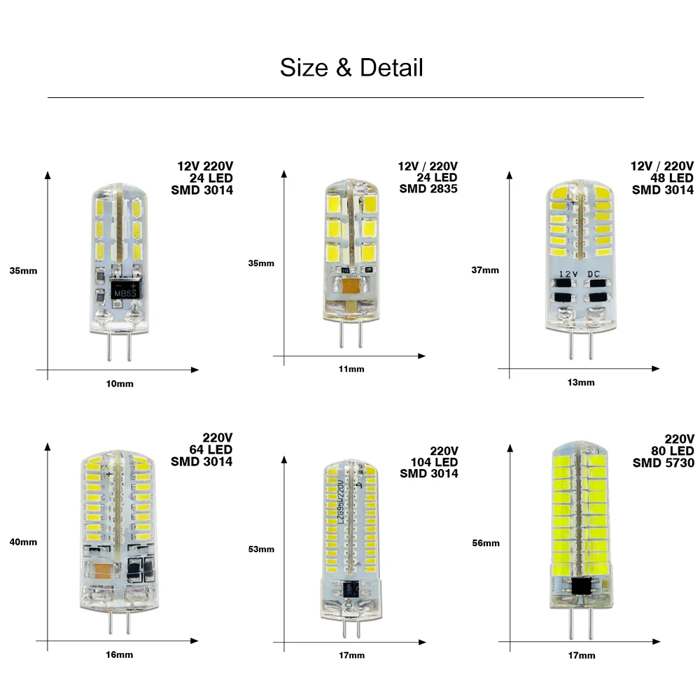 Светодиодная лампа G4 12 В/220 В 1 Вт 3 6 светодиодная 5730 SMD 2835 3014 хрустальные люстры