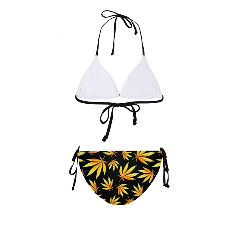 2019 сексуальный купальник женский комплект бикини с принтом травяных листьев