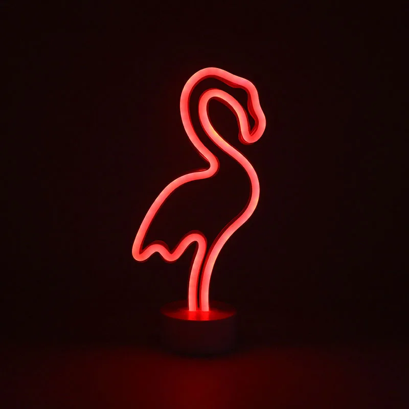 Креативный неоновый свет LED сердце Единорог Фламинго Рождественская елка