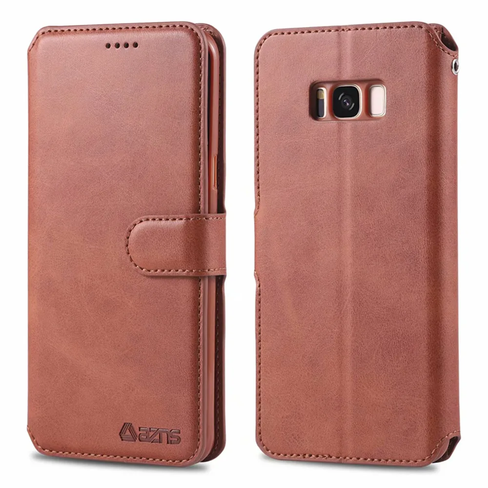 

AZNS Vintage Genuine Leather Flip Case For Samsung Galaxy S21 S20 S10 S9 Plus Note 20 10 9 8 Luxury Card Slot Wallet Phone Cover