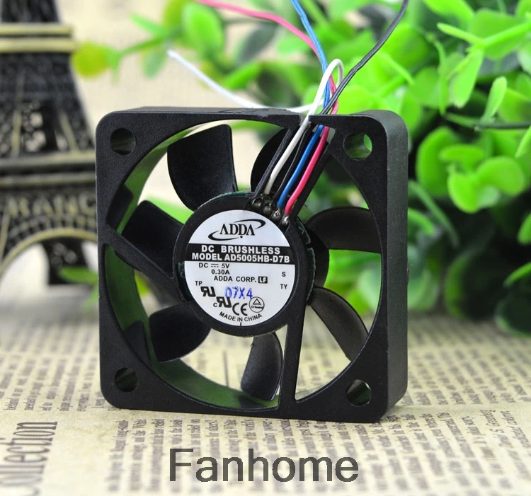 Для Taiwan ADDA AD5005HB D7B 5015 5V 0.30A 5CM четырехпроводной PWM охлаждающий вентилятор|Кулеры и