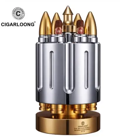 CIGARLOONG револьвер 360 градусов револьвер сигары коробка хьюмидор CA-0999 - Цвет: Армейский зеленый